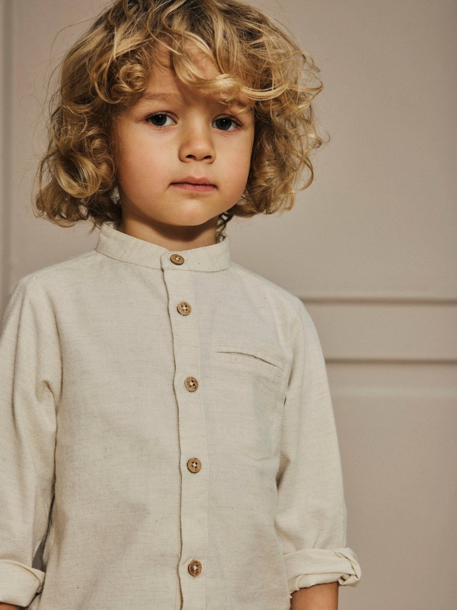 Lil' Atelier Mini OTTO LS SHIRT - Turtledove | Torgunns Barneklær AS