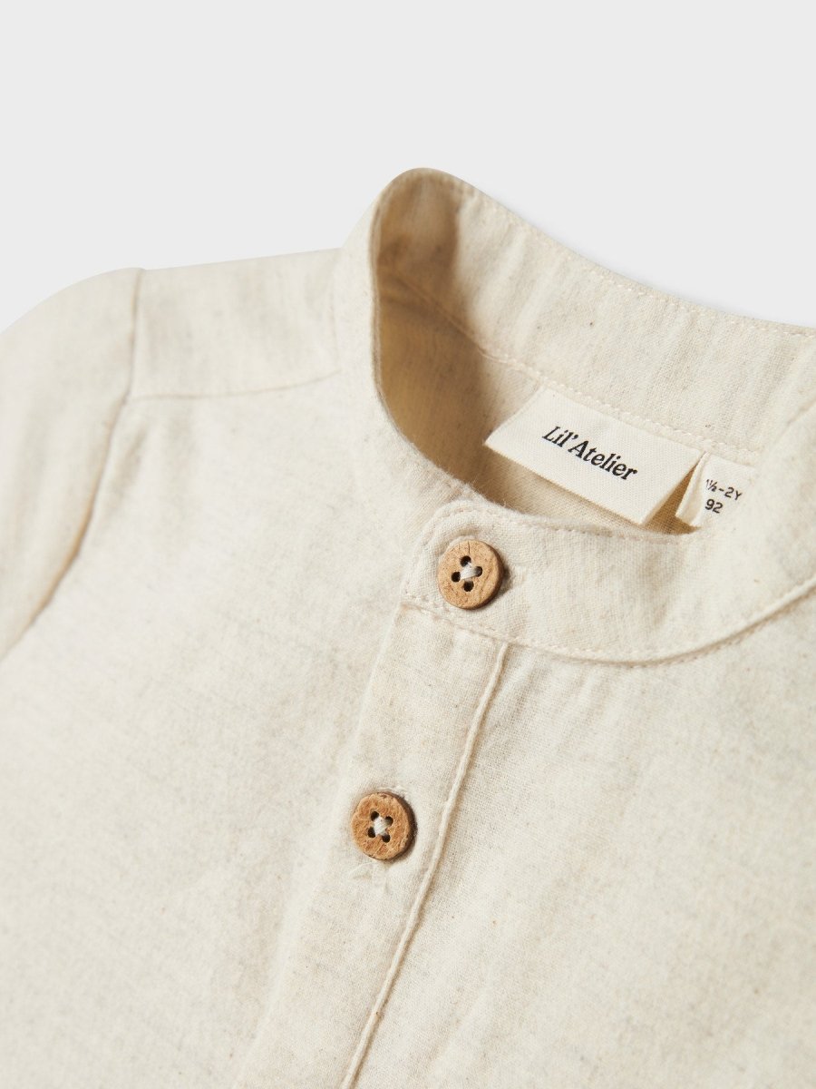 Lil' Atelier Mini OTTO LS SHIRT - Turtledove | Torgunns Barneklær AS