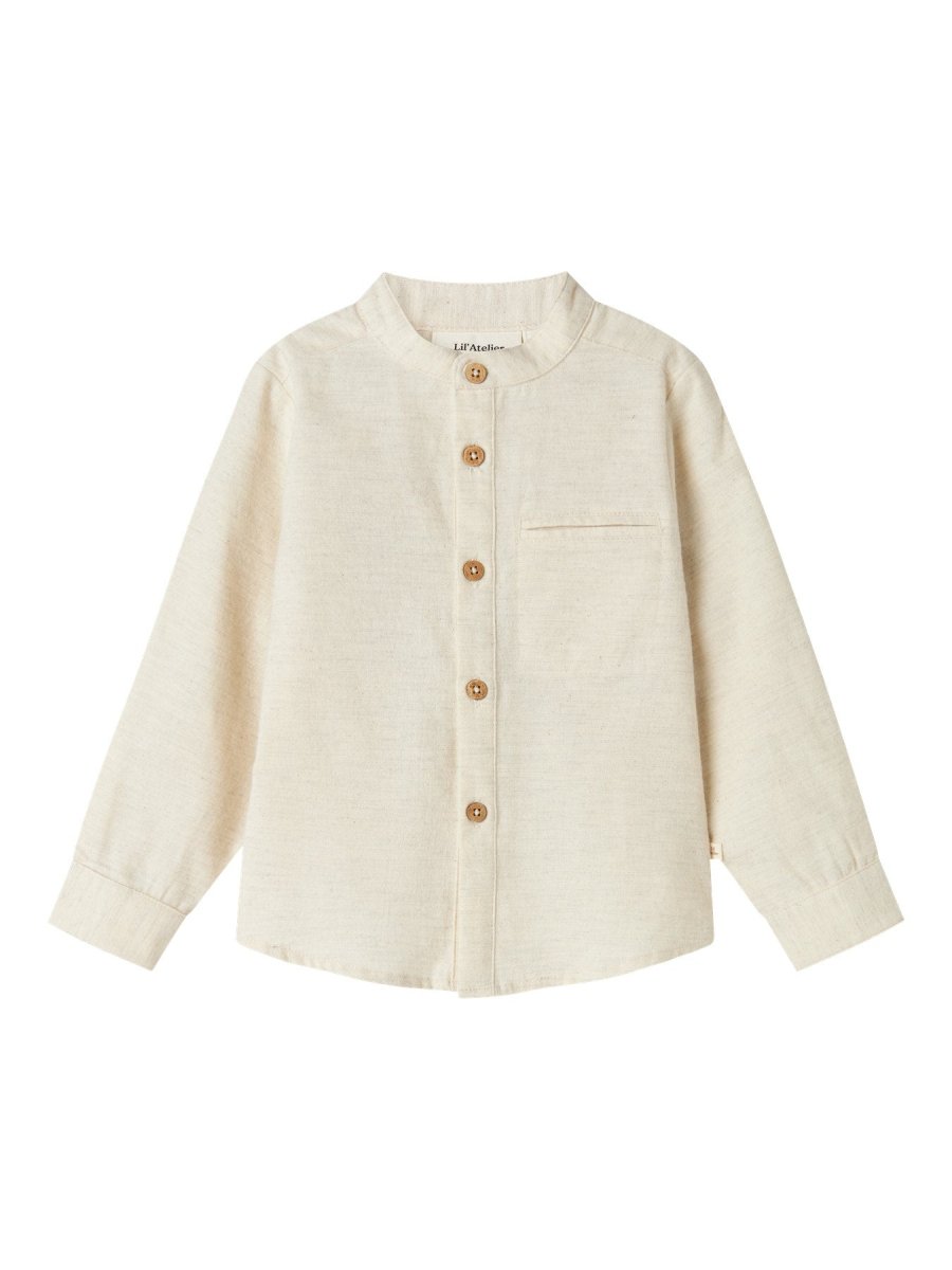 Lil' Atelier Mini OTTO LS SHIRT - Turtledove | Torgunns Barneklær AS