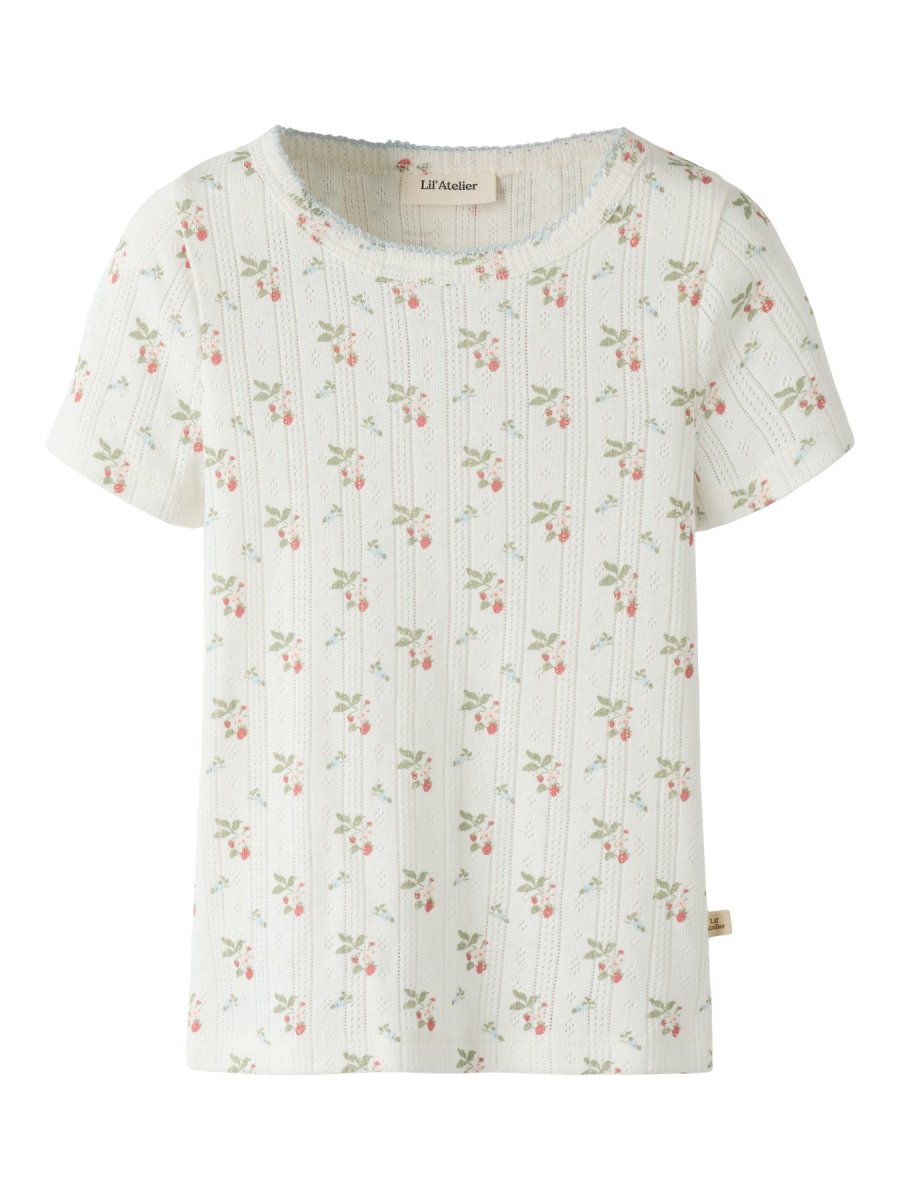 Lil Atelier Mini RACHELLO DAP SLIM topp - Coconut Milk | Strawberry | Torgunns Barneklær AS