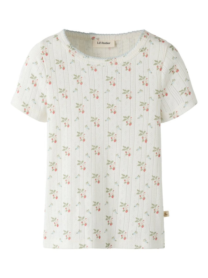 Lil Atelier Mini RACHELLO DAP SLIM topp - Coconut Milk | Strawberry | Torgunns Barneklær AS
