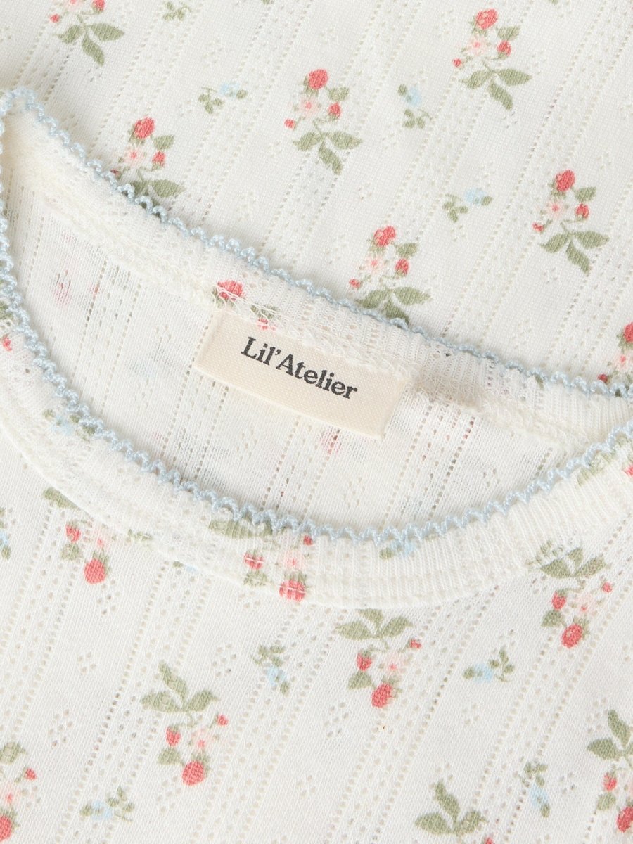 Lil Atelier Mini RACHELLO DAP SLIM topp - Coconut Milk | Strawberry | Torgunns Barneklær AS