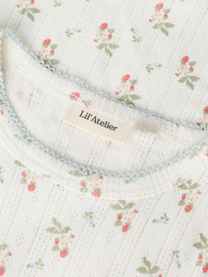 Lil Atelier Mini RACHELLO DAP SLIM topp - Coconut Milk | Strawberry | Torgunns Barneklær AS