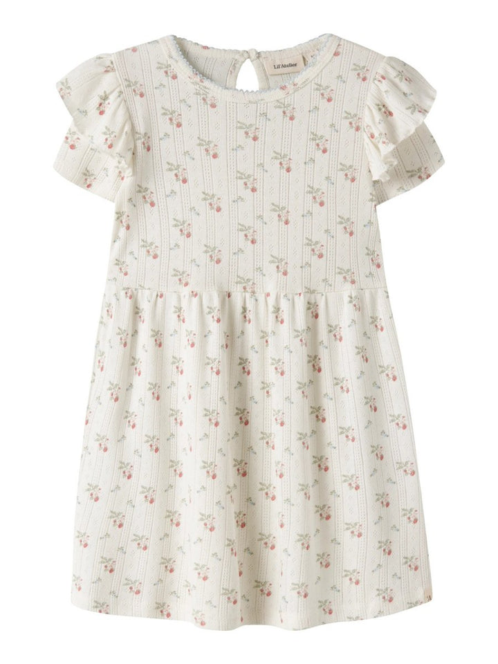 Lil Atelier Mini RACHELLO DUNA kjole - Coconut Milk | Strawberry | Torgunns Barneklær AS