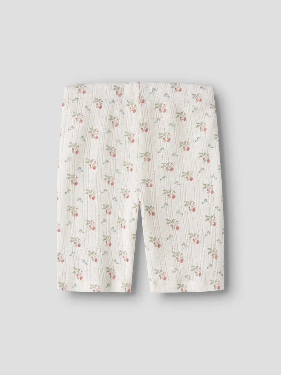 Lil Atelier Mini RACHELLO DUNA SLIM BIKER shorts - Coconut Milk | Strawberry | Torgunns Barneklær AS