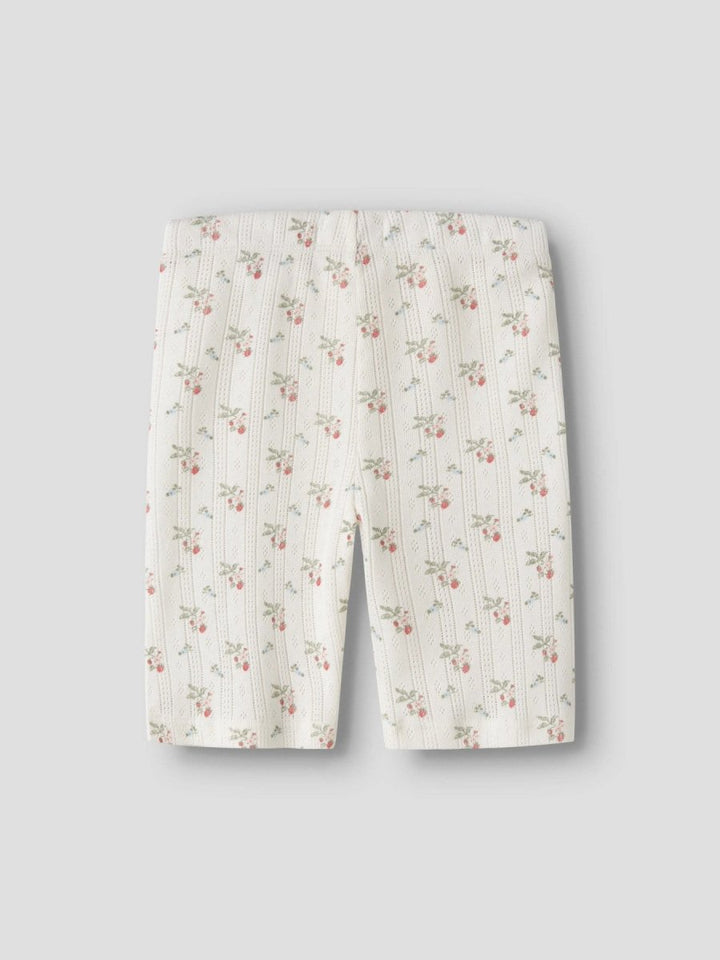 Lil Atelier Mini RACHELLO DUNA SLIM BIKER shorts - Coconut Milk | Strawberry | Torgunns Barneklær AS