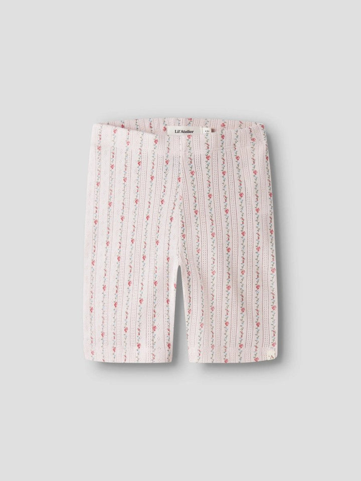 Lil Atelier Mini RACHELLO DUNA SLIM BIKER shorts - Morganite | Flower | Torgunns Barneklær AS