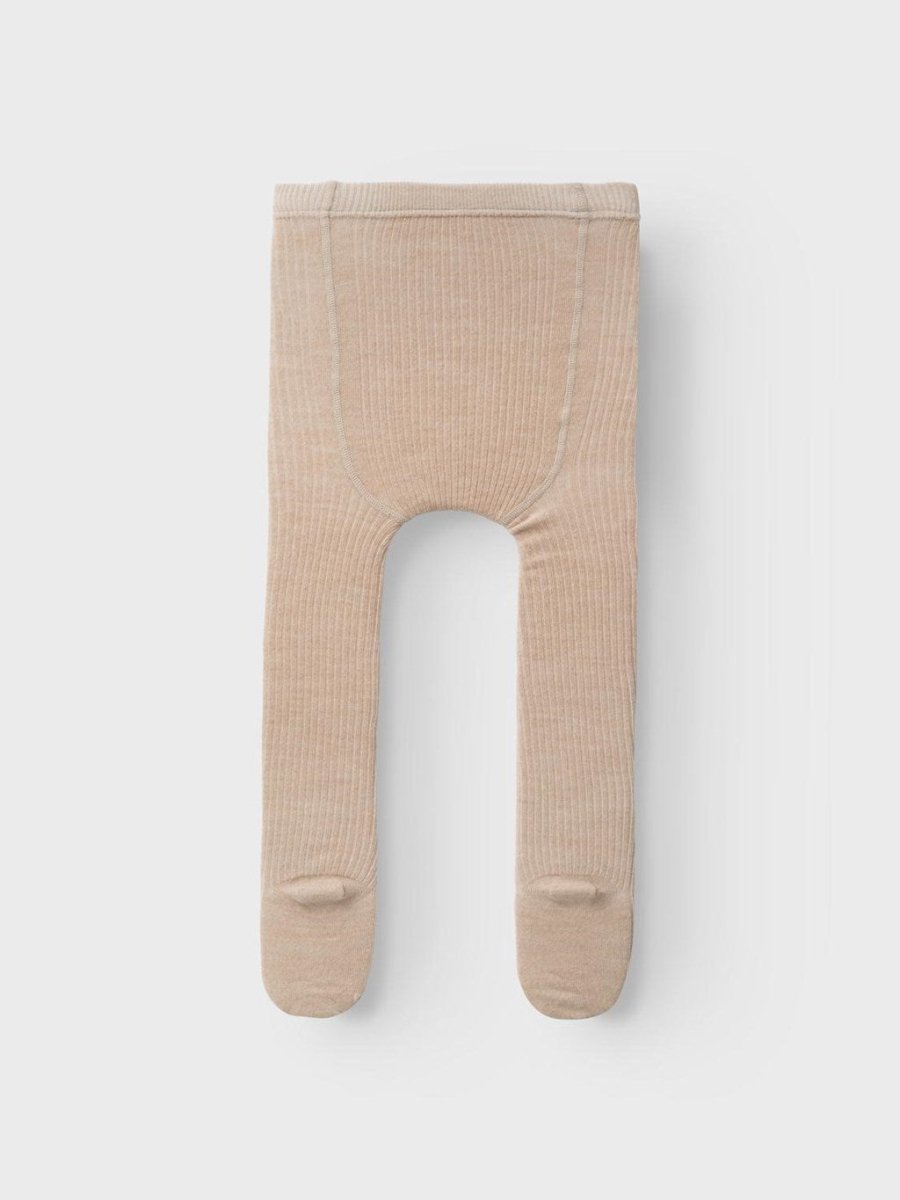 Lil' Atelier Mini RAKEL WOOL PANTYHOSE - Peyote Melange | Torgunns Barneklær AS