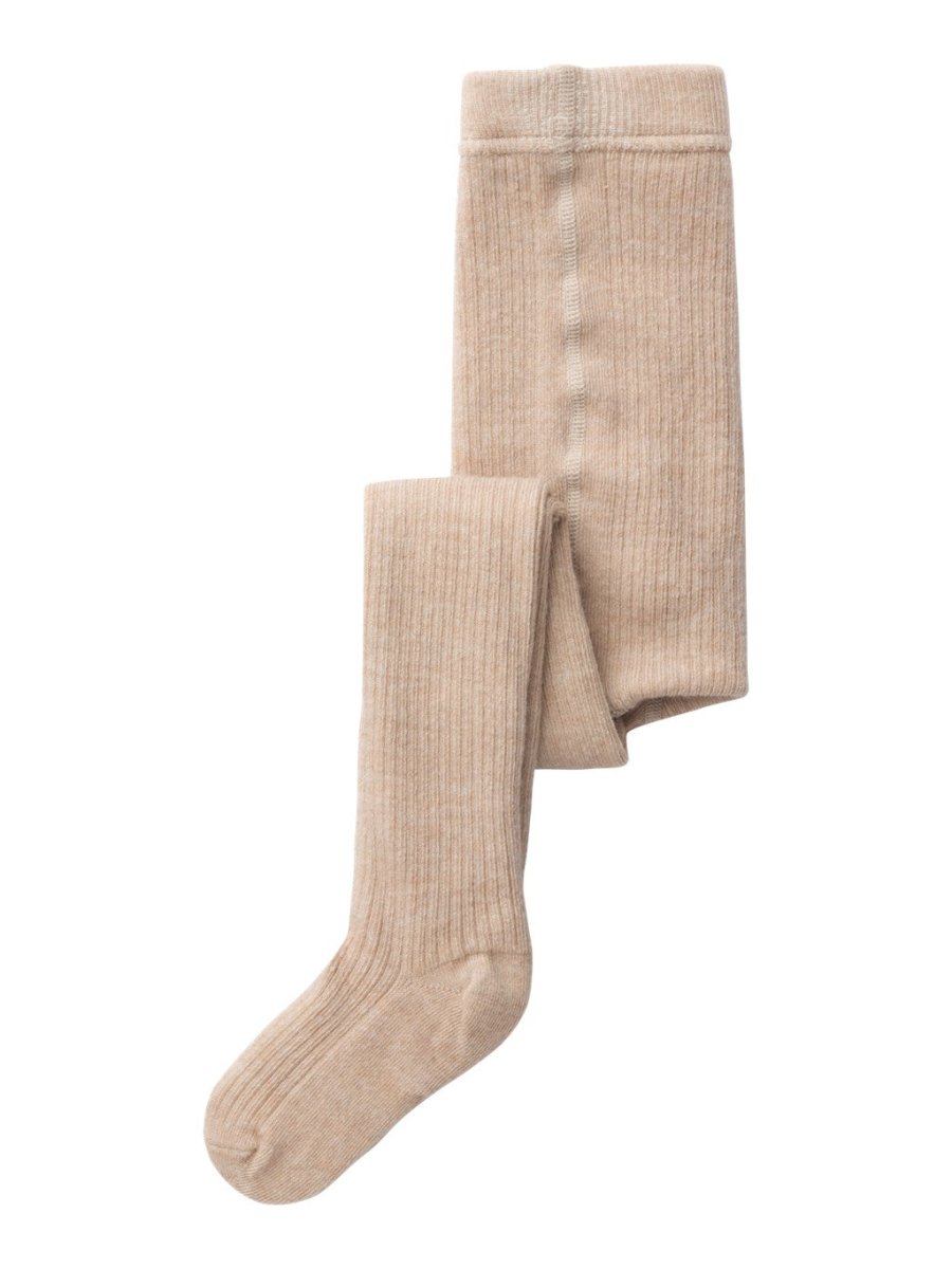 Lil' Atelier Mini RAKEL WOOL PANTYHOSE - Peyote Melange | Torgunns Barneklær AS