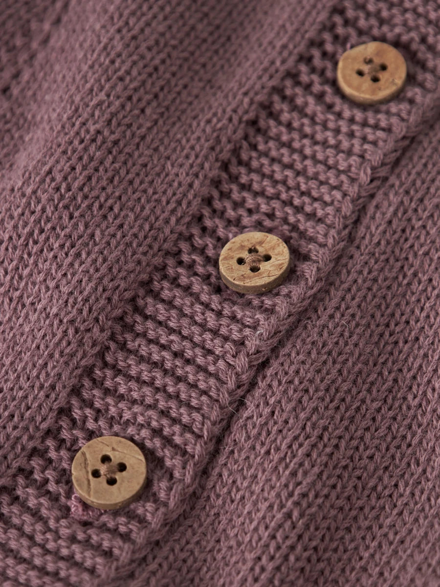Lil' Atelier mini RAMLA strikkecardigan - Rose Taupe | Torgunns Barneklær AS