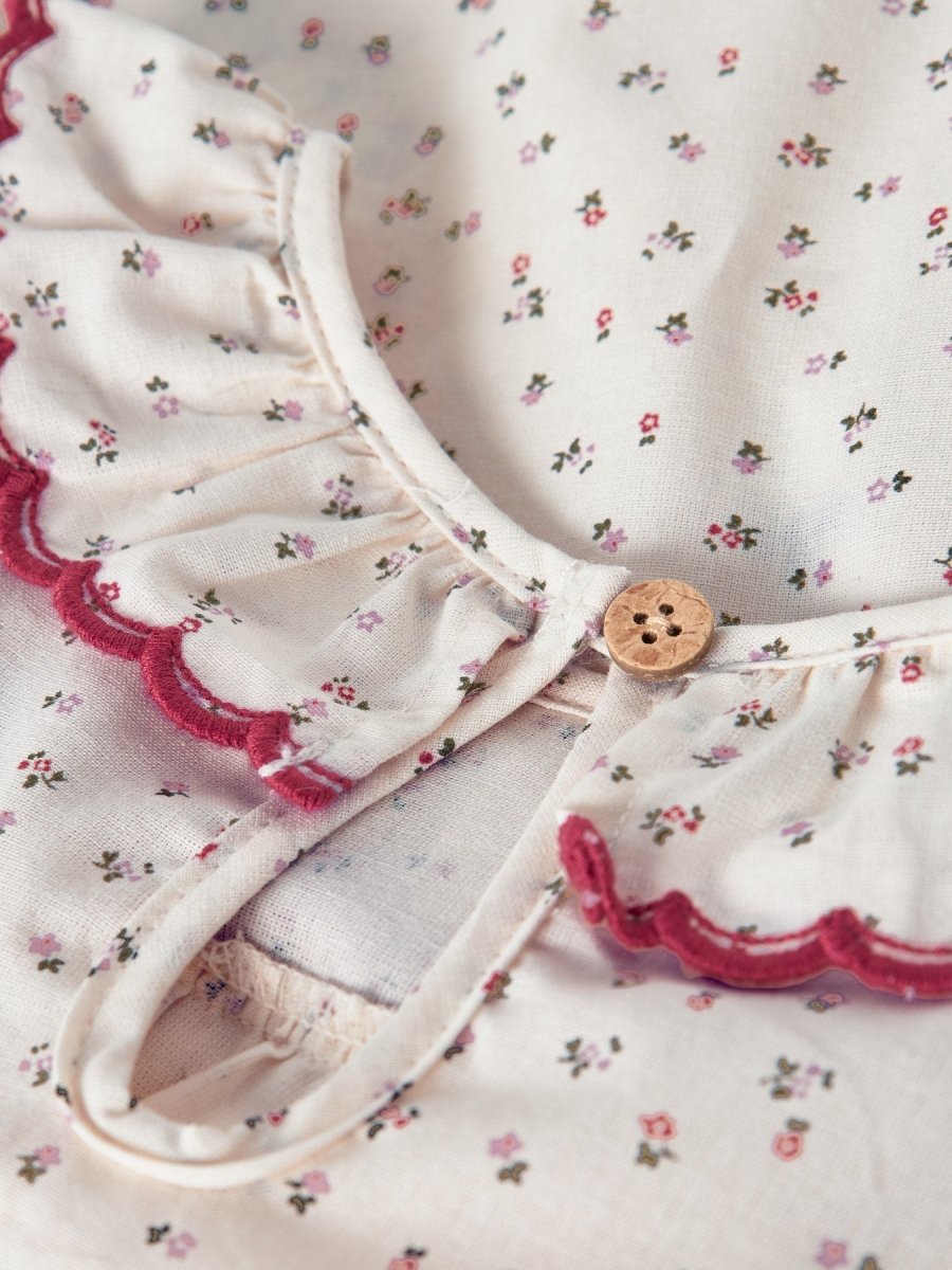 Lil' Atelier Mini RASIA LS LOOSE SHIRT - Turtledove | Red Dahlia | Torgunns Barneklær AS
