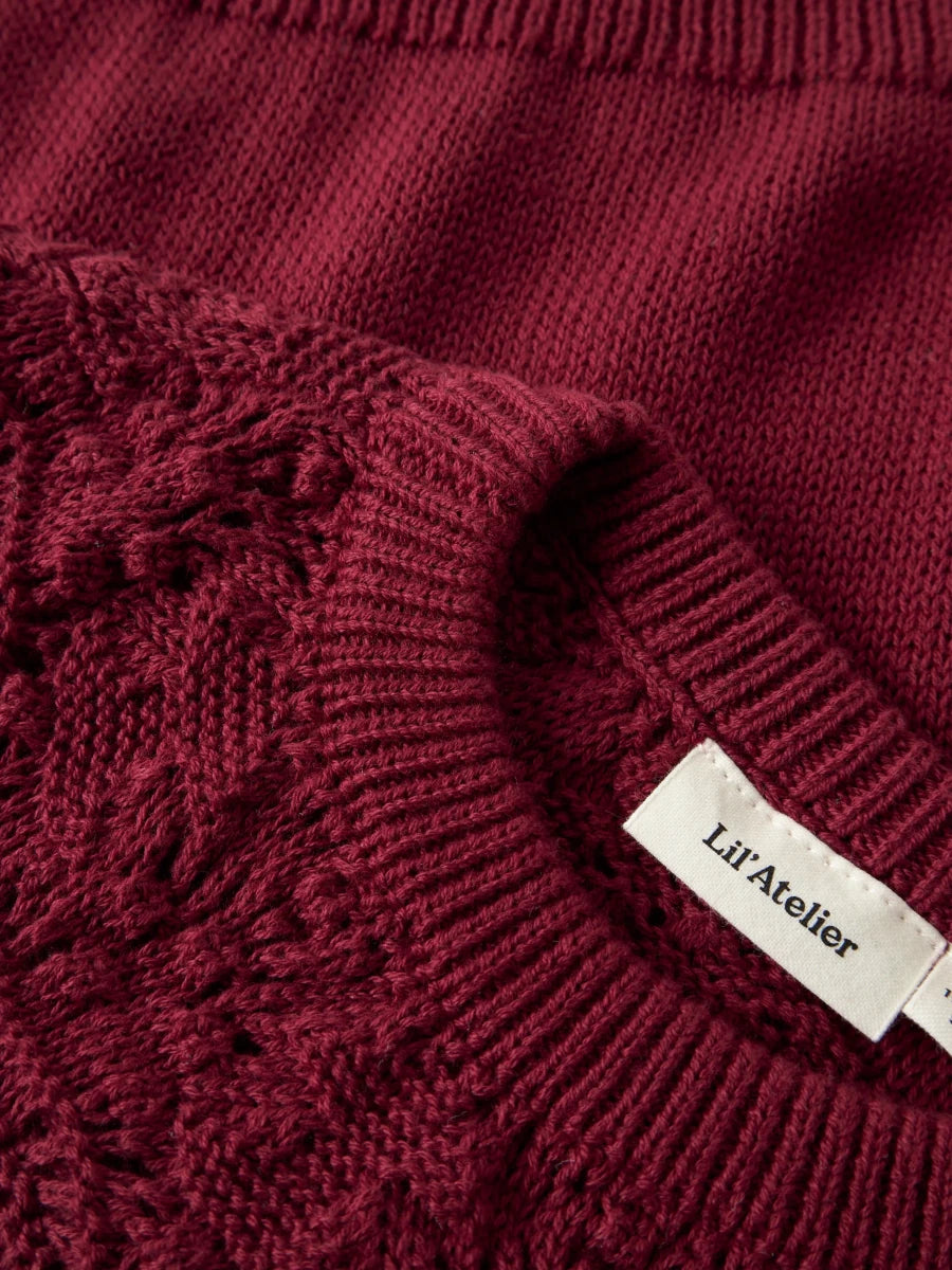 Lil' Atelier mini REVA strikkegenser - Biking Red | Torgunns Barneklær AS