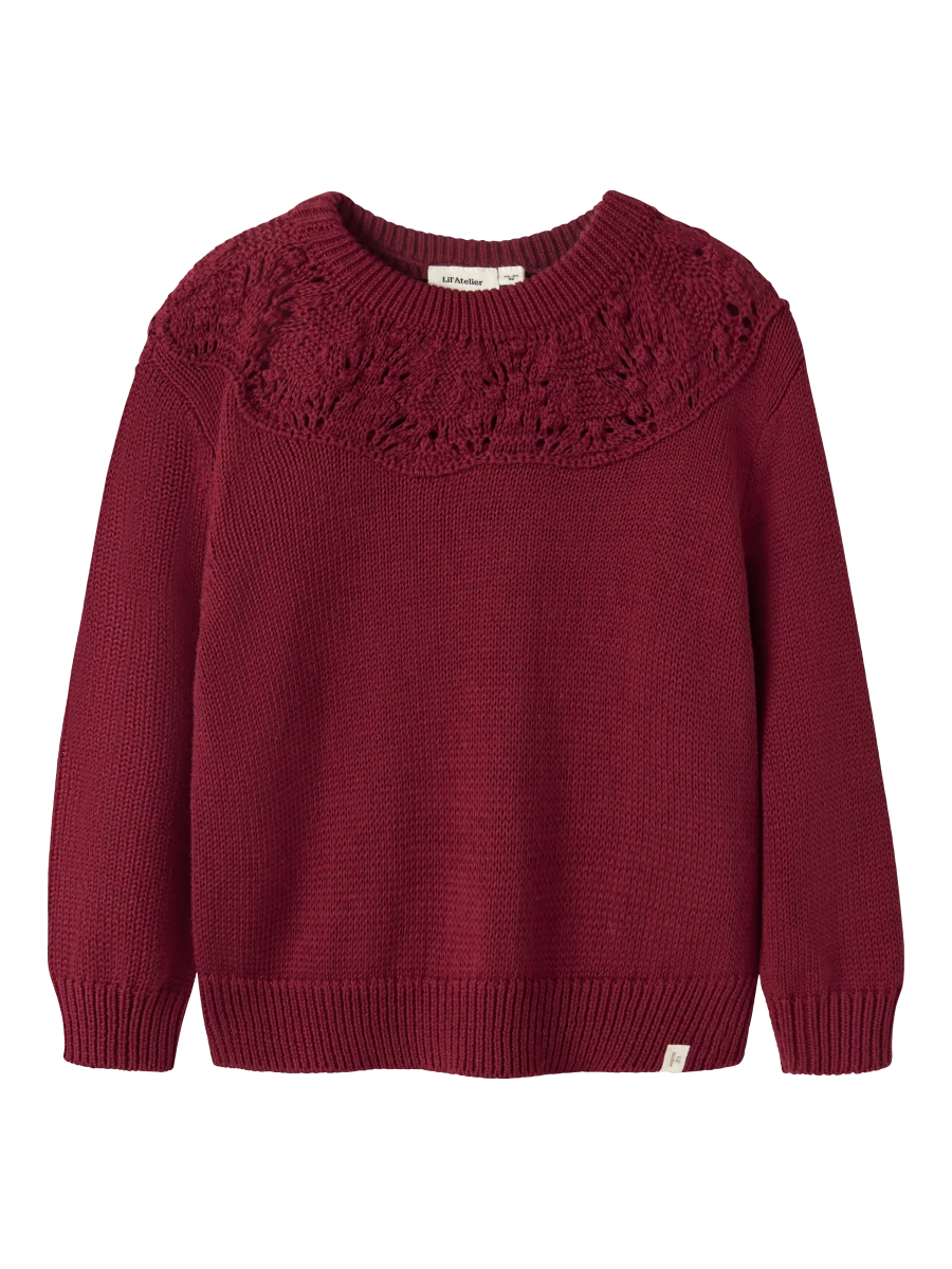 Lil' Atelier mini REVA strikkegenser - Biking Red | Torgunns Barneklær AS