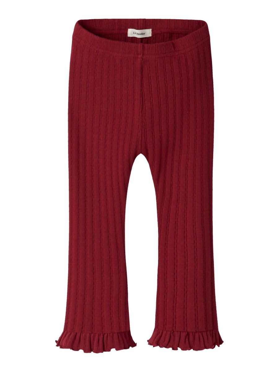 Lil' Atelier Mini RITA SIG BOOTCUT LEGGING - Red Dahlia | Torgunns Barneklær AS