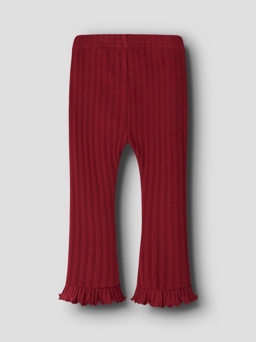 Lil' Atelier Mini RITA SIG BOOTCUT LEGGING - Red Dahlia | Torgunns Barneklær AS