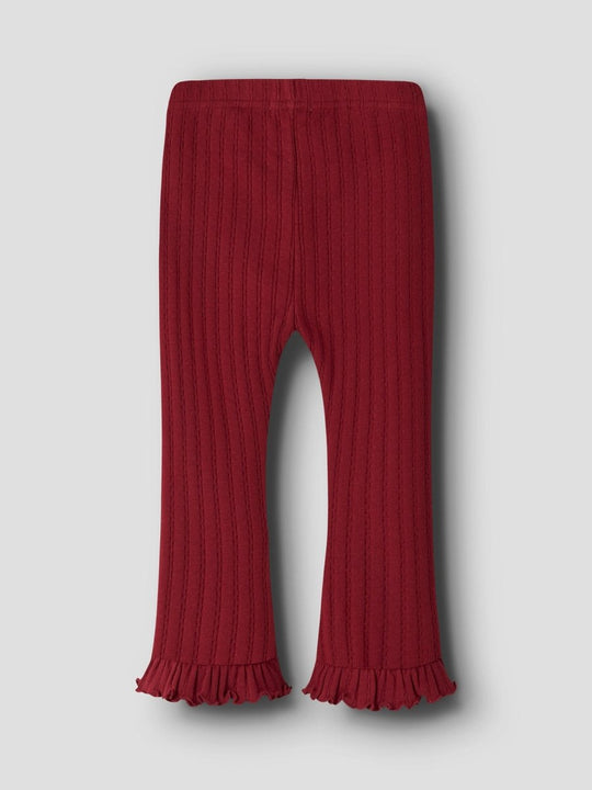 Lil' Atelier Mini RITA SIG BOOTCUT LEGGING - Red Dahlia | Torgunns Barneklær AS