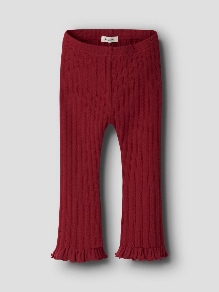 Lil' Atelier Mini RITA SIG BOOTCUT LEGGING - Red Dahlia | Torgunns Barneklær AS