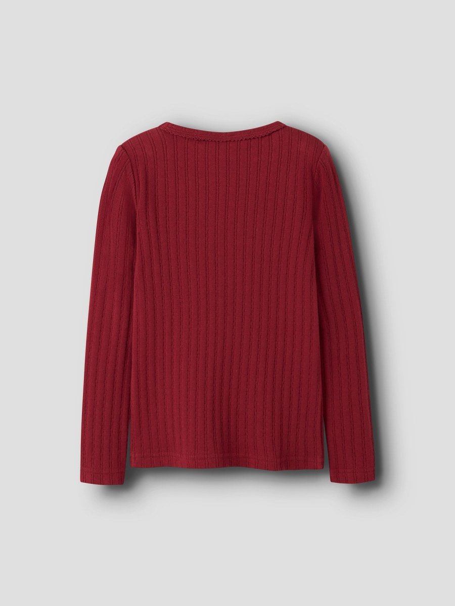 Lil' Atelier Mini RITA SIG LS SLIM TOP - Red Dahlia | Torgunns Barneklær AS