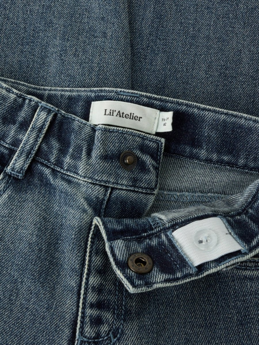 Lil' Atelier mini ROB barrel jeans - Dark Blue Denim | Torgunns Barneklær AS