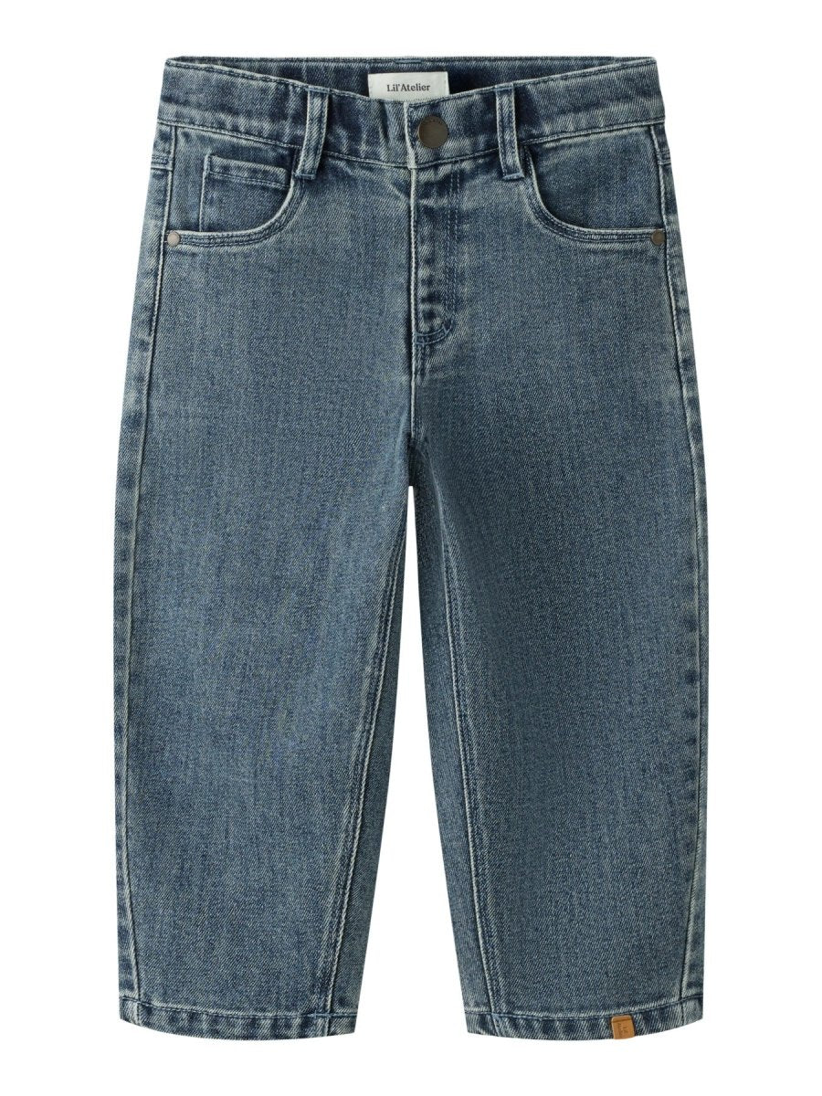 Lil' Atelier mini ROB barrel jeans - Dark Blue Denim | Torgunns Barneklær AS
