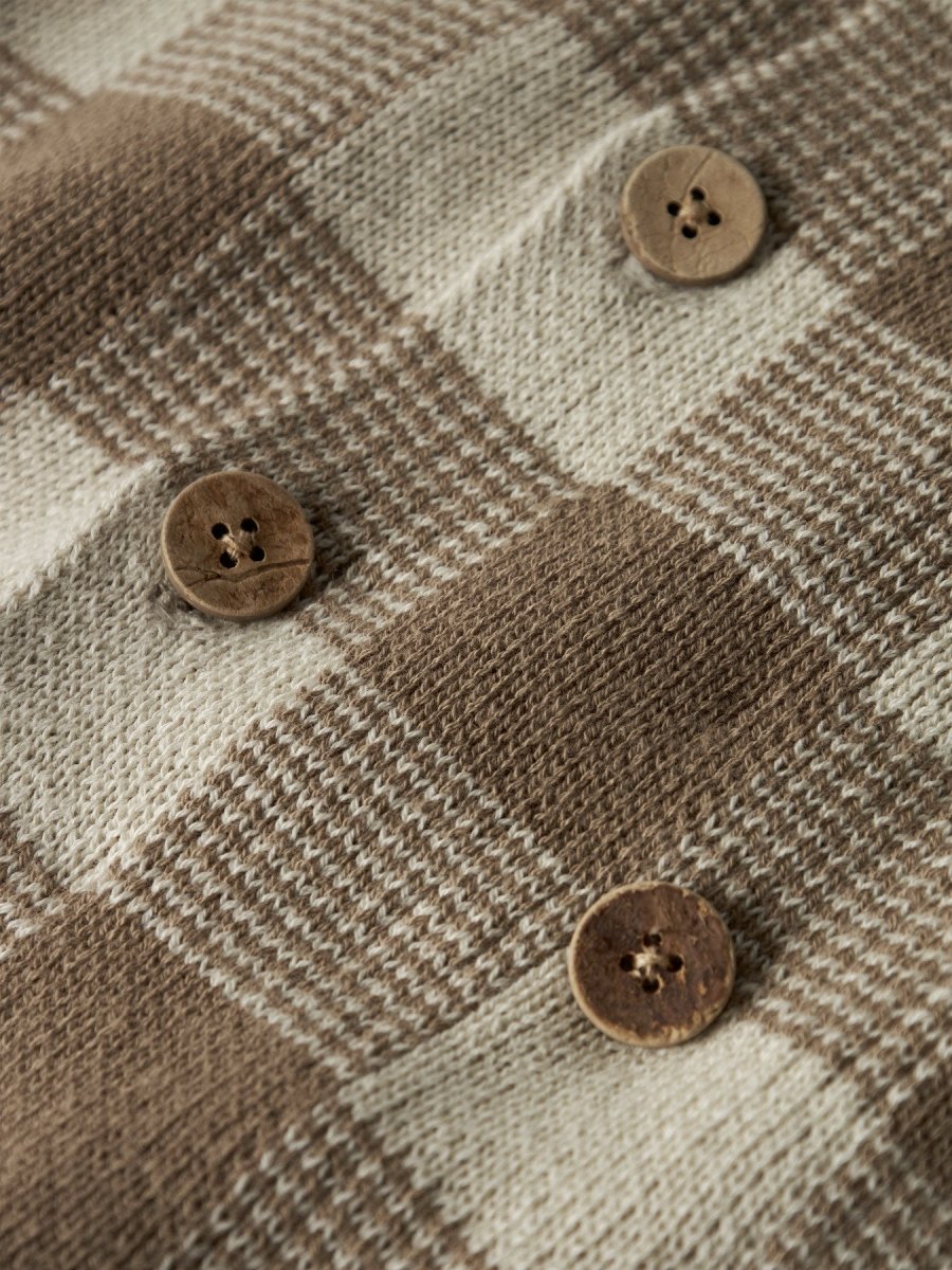 Lil' Atelier Mini ROBO LS LOOSE KNIT CARDIGAN - Sepia Tint | Torgunns Barneklær AS