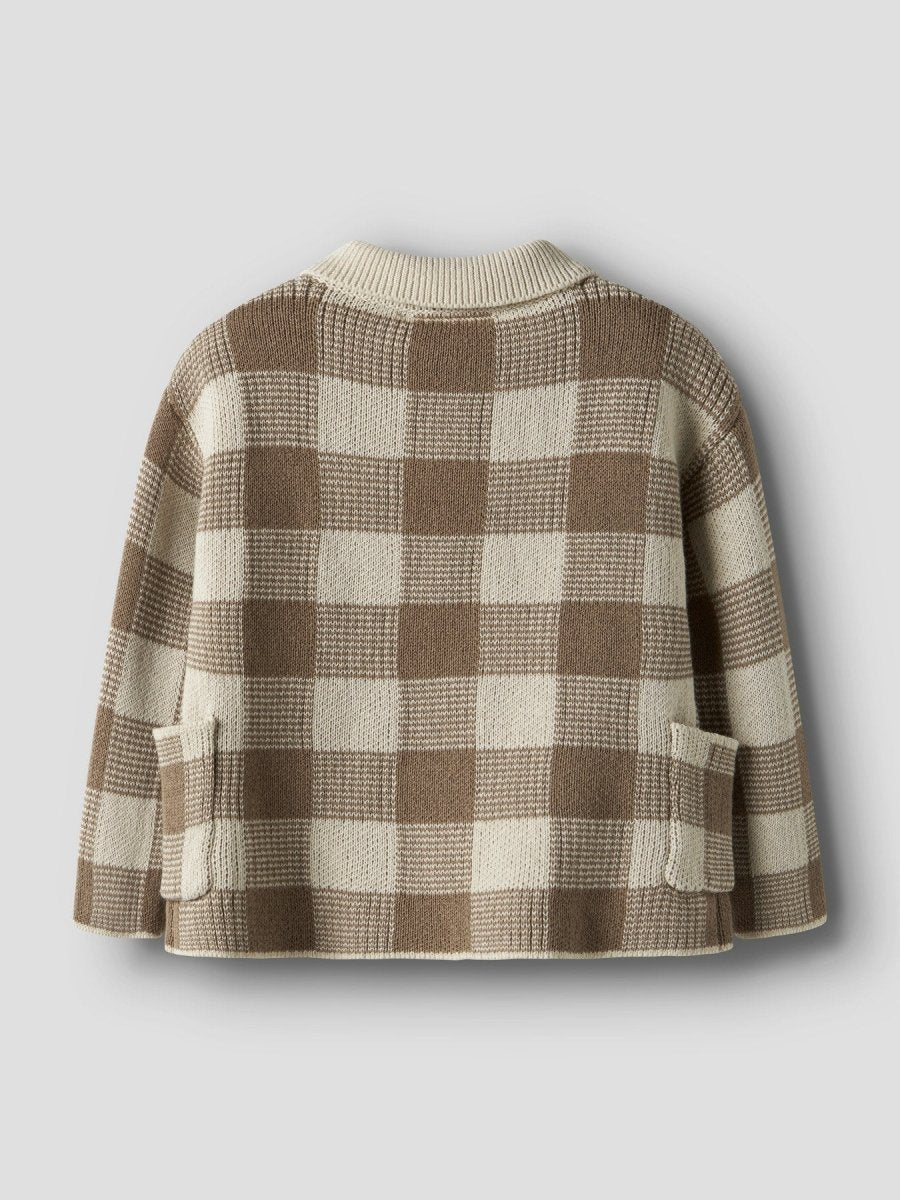 Lil' Atelier Mini ROBO LS LOOSE KNIT CARDIGAN - Sepia Tint | Torgunns Barneklær AS