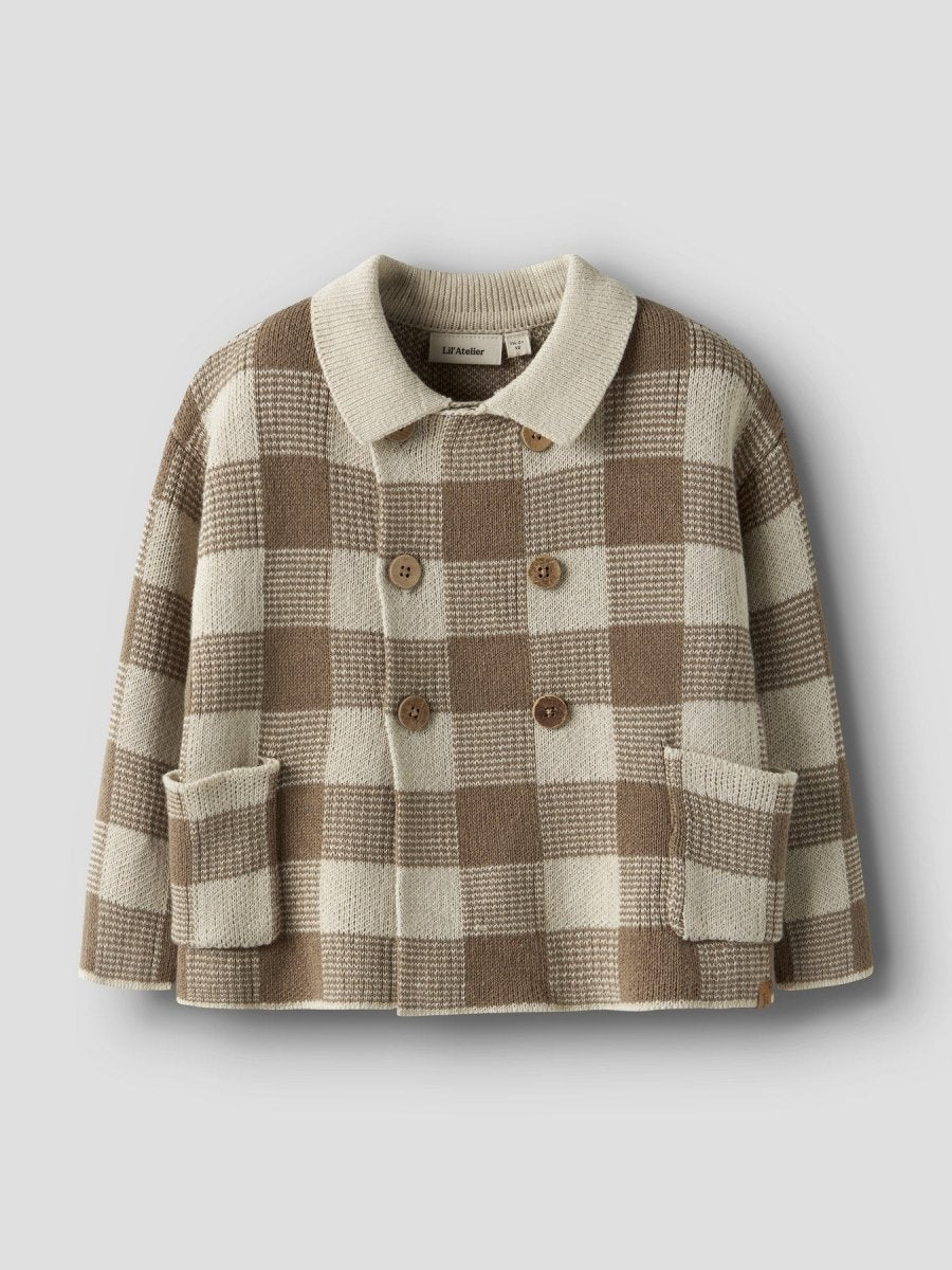 Lil' Atelier Mini ROBO LS LOOSE KNIT CARDIGAN - Sepia Tint | Torgunns Barneklær AS