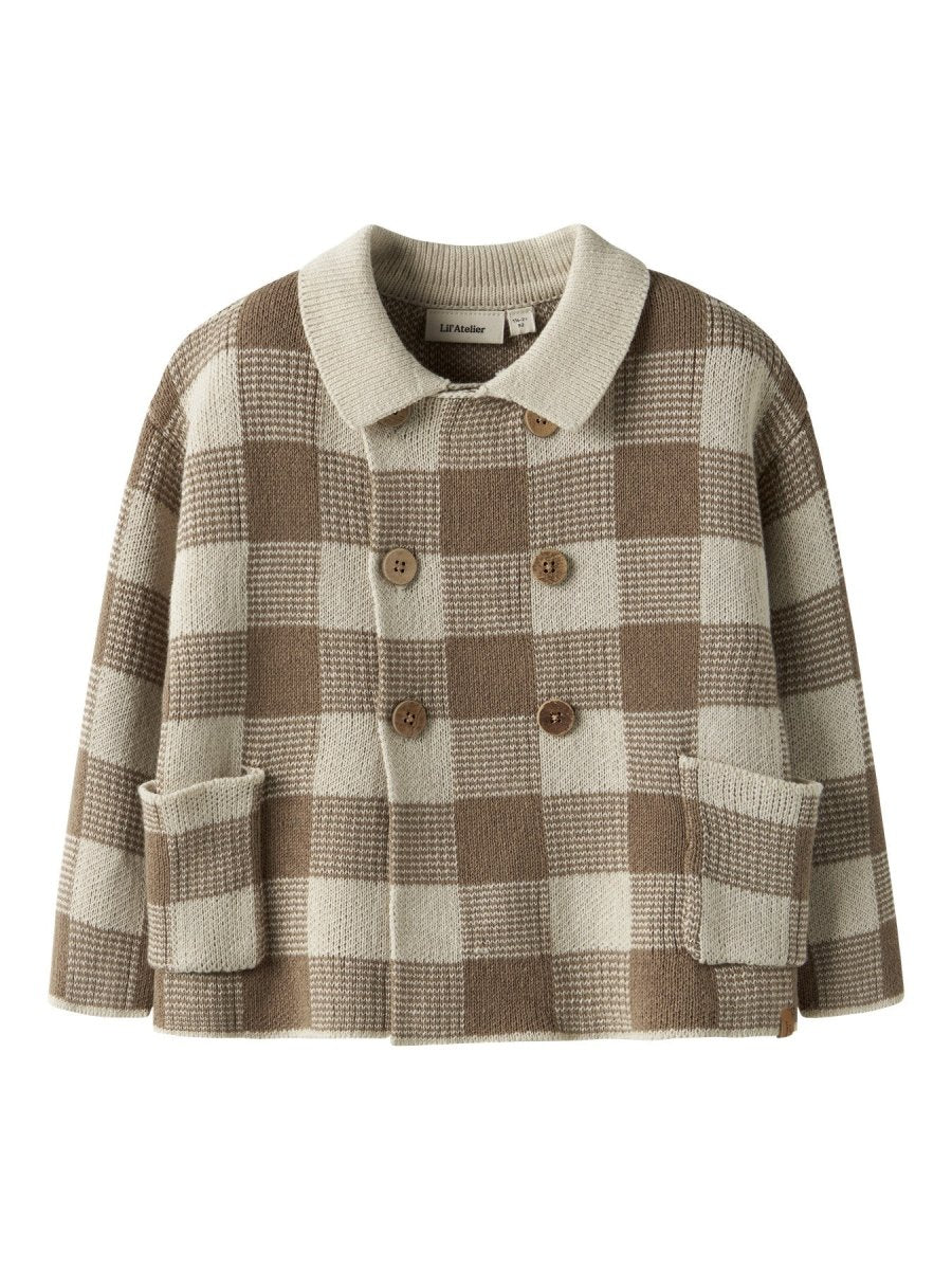 Lil' Atelier Mini ROBO LS LOOSE KNIT CARDIGAN - Sepia Tint | Torgunns Barneklær AS