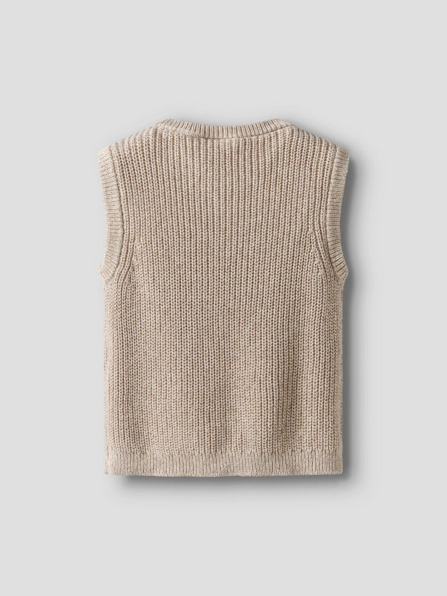 Lil' Atelier Mini ROKKO KNIT VEST - Oxford Tan | Torgunns Barneklær AS