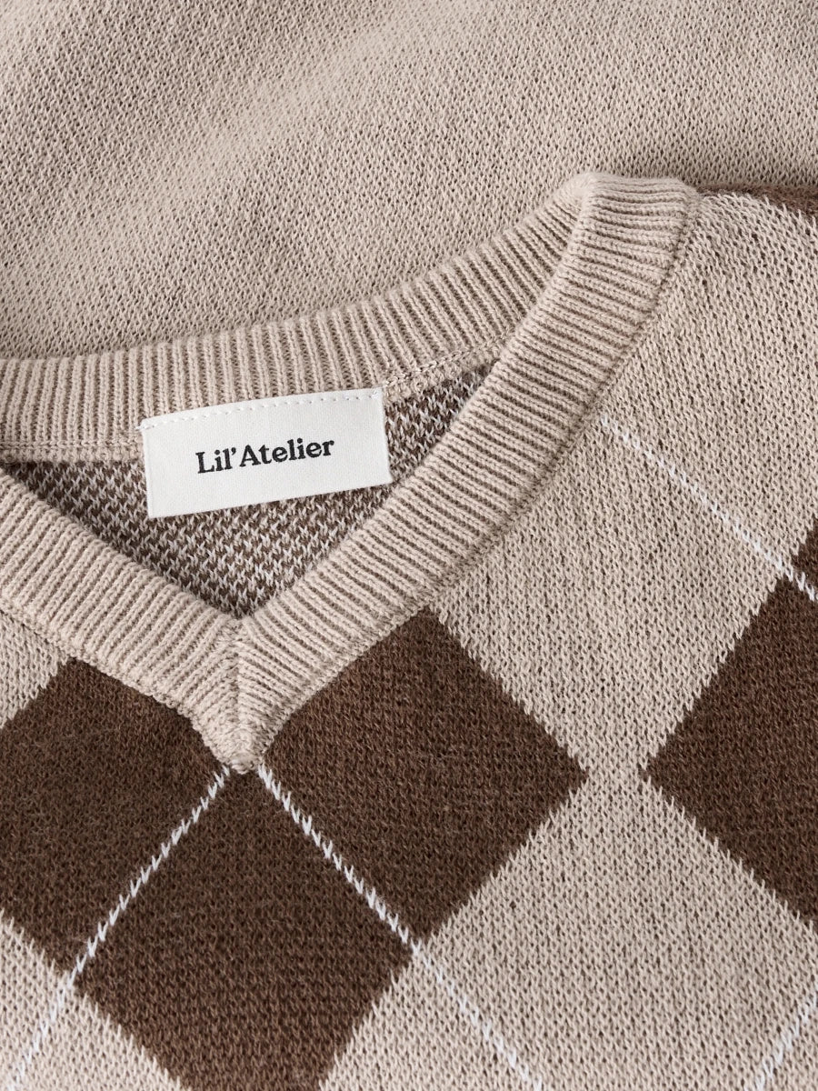 Lil' Atelier mini RONAN strikkevest - White Pepper | Torgunns Barneklær AS