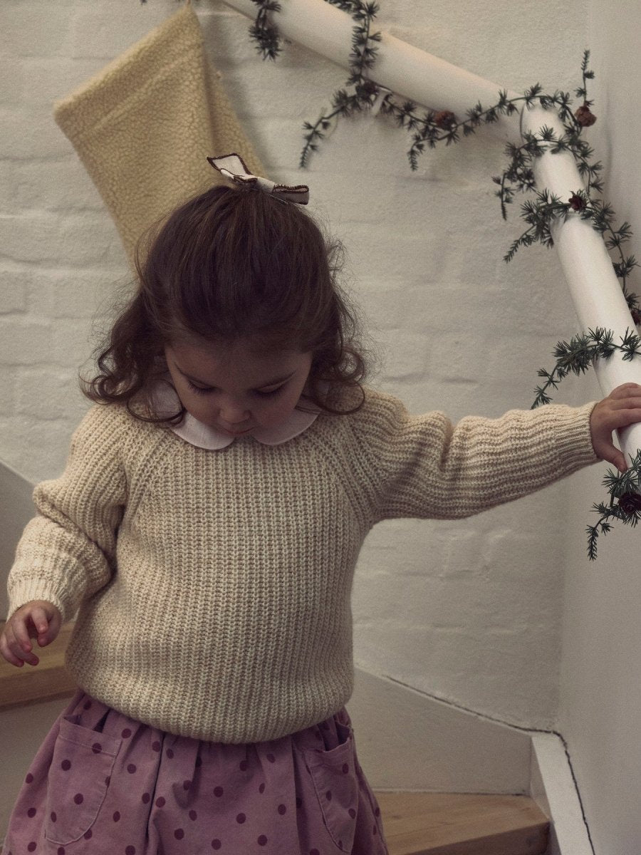 Lil' Atelier Mini RUMBA LS LOOSE KNIT - Oxford Tan | Torgunns Barneklær AS
