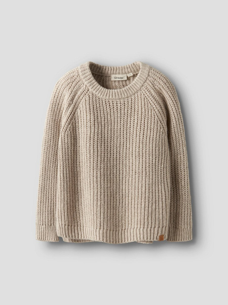 Lil' Atelier Mini RUMBA LS LOOSE KNIT - Oxford Tan | Torgunns Barneklær AS