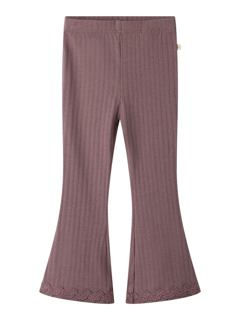 Lil' Atelier mini SOLA bootcut leggings - Rose Taupe | Torgunns Barneklær AS