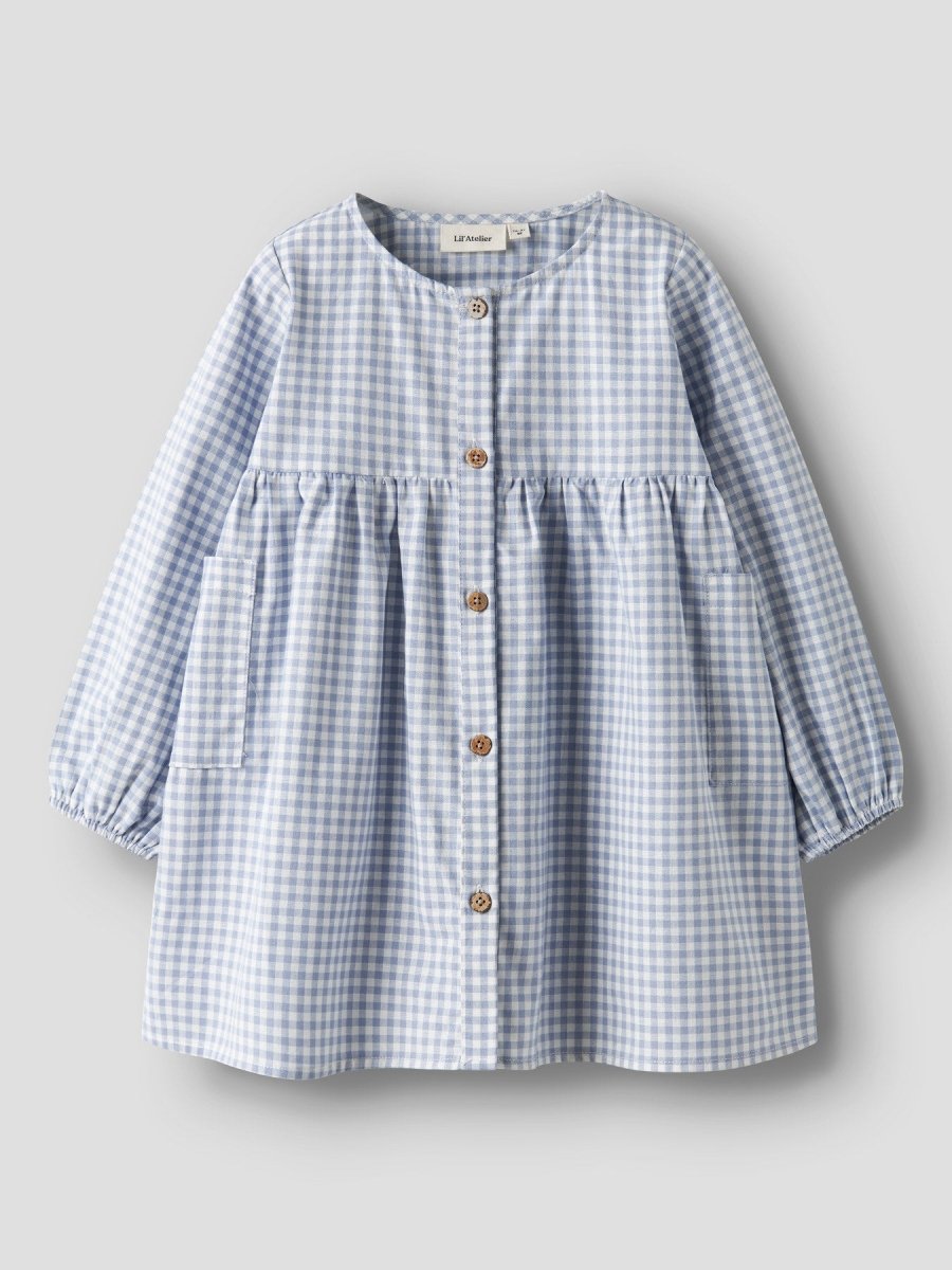 Lil' Atelier Mini TALLULA LS LOOSE DRESS - Zen Blue | Torgunns Barneklær AS