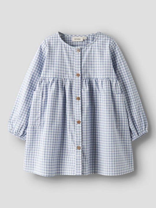 Lil' Atelier Mini TALLULA LS LOOSE DRESS - Zen Blue | Torgunns Barneklær AS