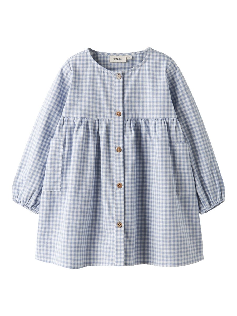 Lil' Atelier Mini TALLULA LS LOOSE DRESS - Zen Blue | Torgunns Barneklær AS