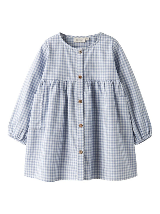 Lil' Atelier Mini TALLULA LS LOOSE DRESS - Zen Blue | Torgunns Barneklær AS