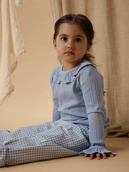 Lil' Atelier Mini TANSY LS SLIM TOP - Zen Blue | Torgunns Barneklær AS