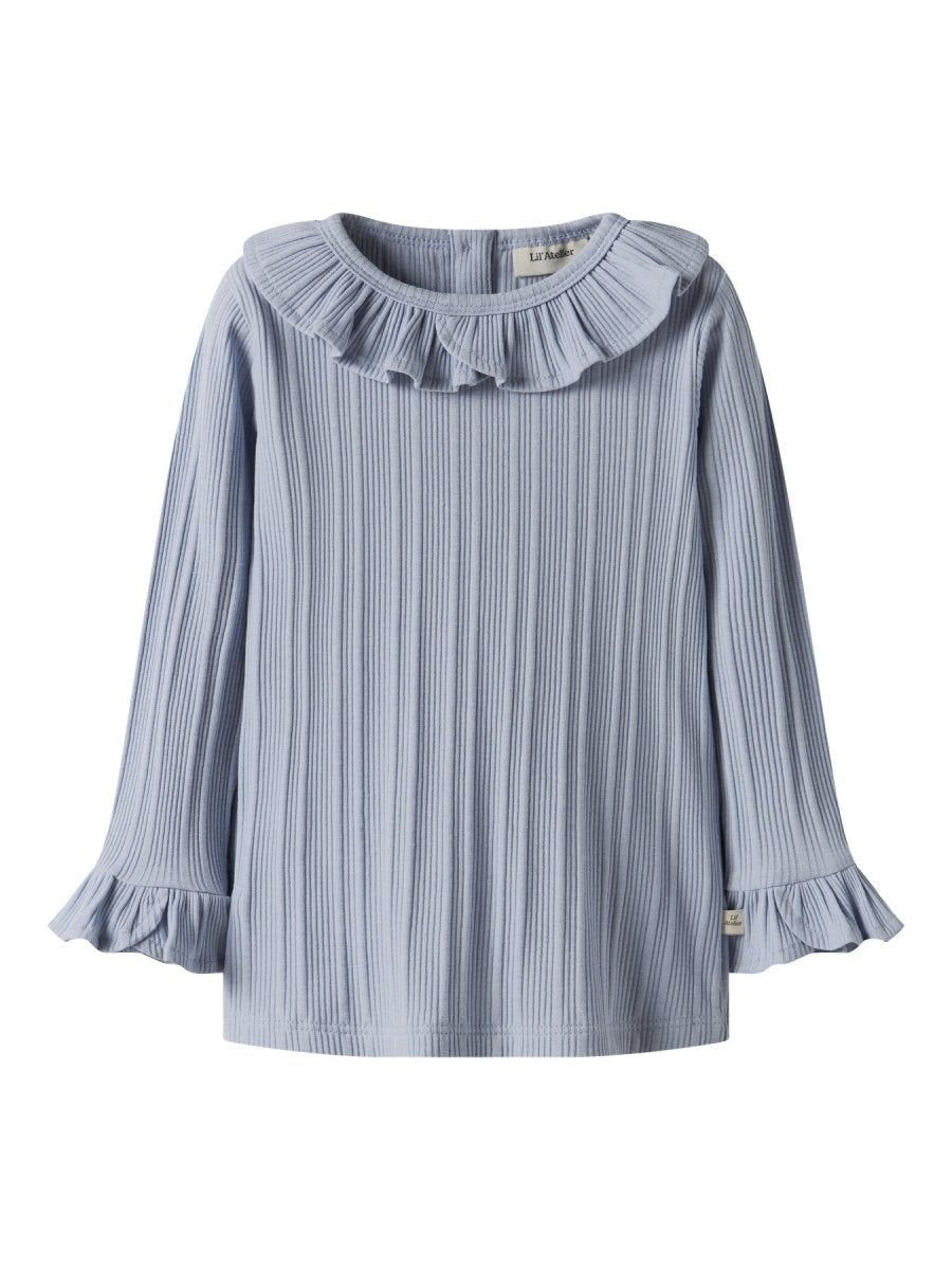 Lil' Atelier Mini TANSY LS SLIM TOP - Zen Blue | Torgunns Barneklær AS