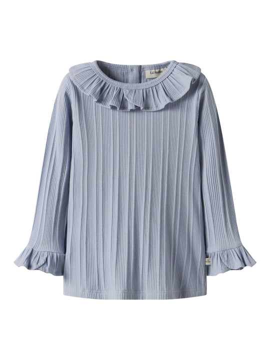 Lil' Atelier Mini TANSY LS SLIM TOP - Zen Blue | Torgunns Barneklær AS