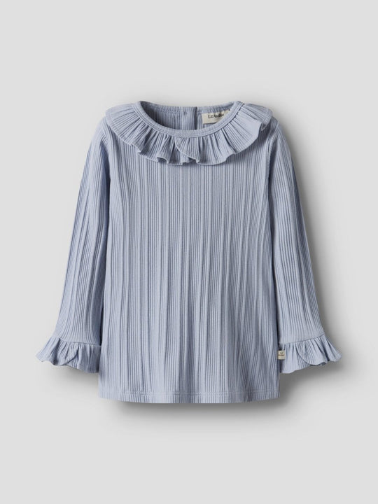 Lil' Atelier Mini TANSY LS SLIM TOP - Zen Blue | Torgunns Barneklær AS