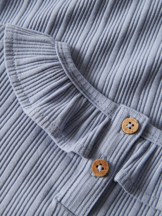 Lil' Atelier Mini TANSY LS SLIM TOP - Zen Blue | Torgunns Barneklær AS