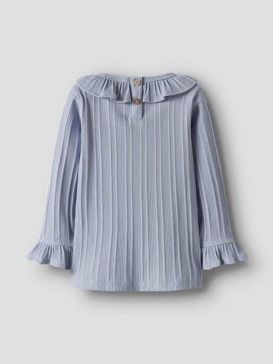 Lil' Atelier Mini TANSY LS SLIM TOP - Zen Blue | Torgunns Barneklær AS