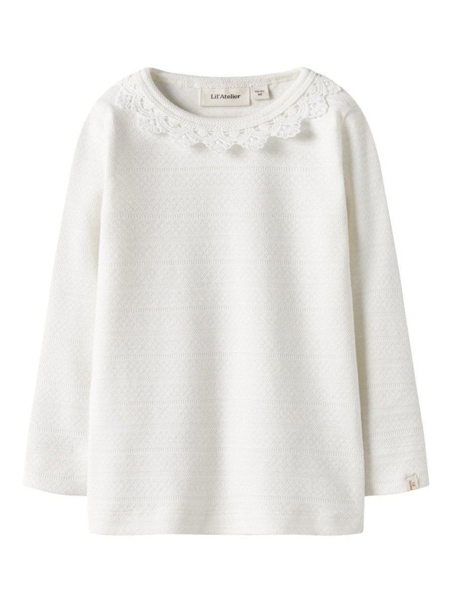 Lil' Atelier Mini TAPIA LS SLIM TOP - Coconut Milk | Torgunns Barneklær AS