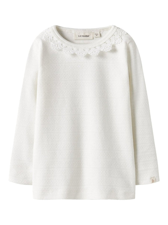 Lil' Atelier Mini TAPIA LS SLIM TOP - Coconut Milk | Torgunns Barneklær AS