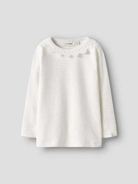 Lil' Atelier Mini TAPIA LS SLIM TOP - Coconut Milk | Torgunns Barneklær AS