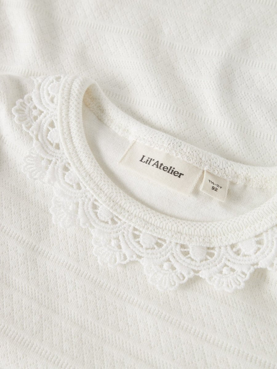 Lil' Atelier Mini TAPIA LS SLIM TOP - Coconut Milk | Torgunns Barneklær AS