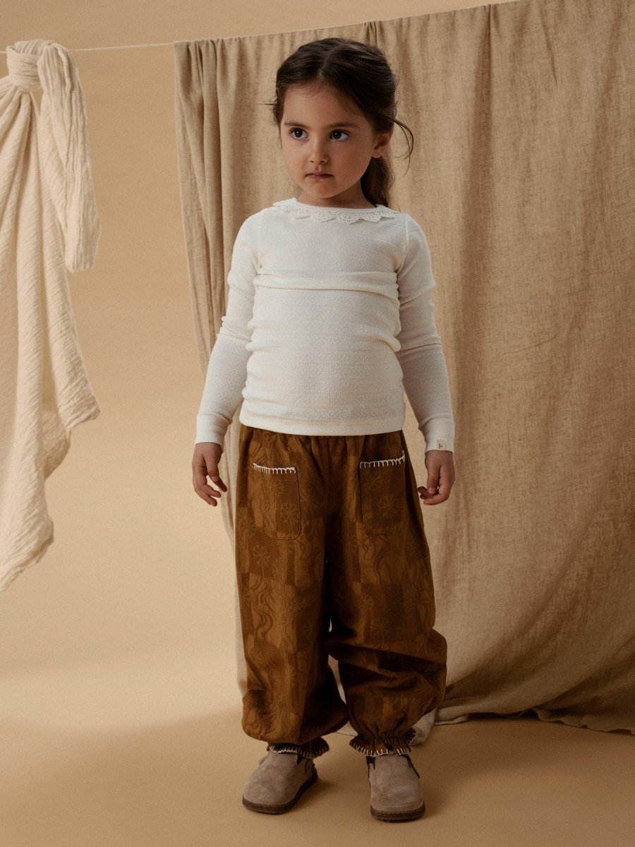 Lil' Atelier Mini TAPIA LS SLIM TOP - Coconut Milk | Torgunns Barneklær AS