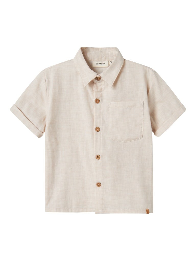 Lil' Atelier Mini TAROU SS LOOSE SHIRT - Bleached Sand | Torgunns Barneklær AS