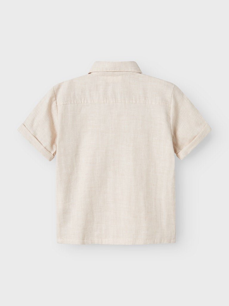 Lil' Atelier Mini TAROU SS LOOSE SHIRT - Bleached Sand | Torgunns Barneklær AS